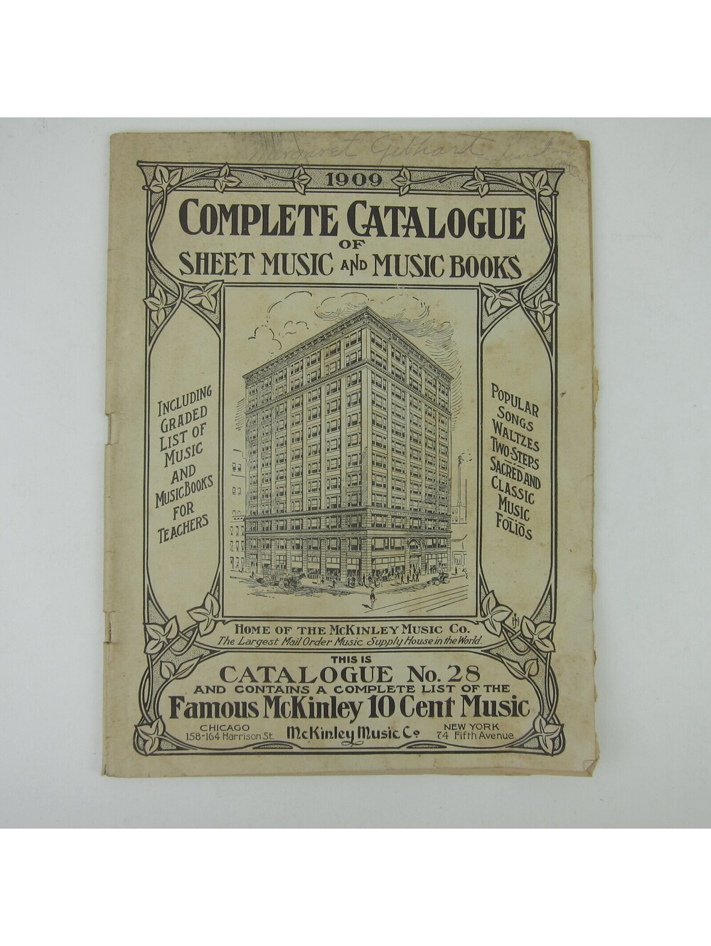 McKinley Music Co Catalog of Sheet Music Chicago New York Antique 1909 RARE